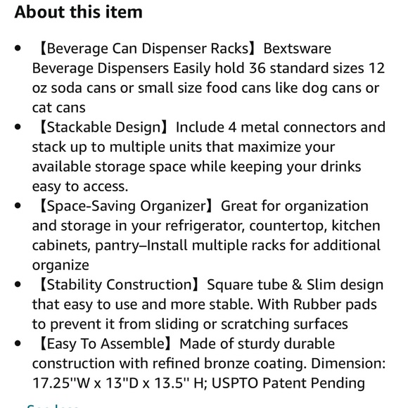 Stackable 3-Tier Can Rack Organizer/Color White/Material Metal - Picture 5 of 8